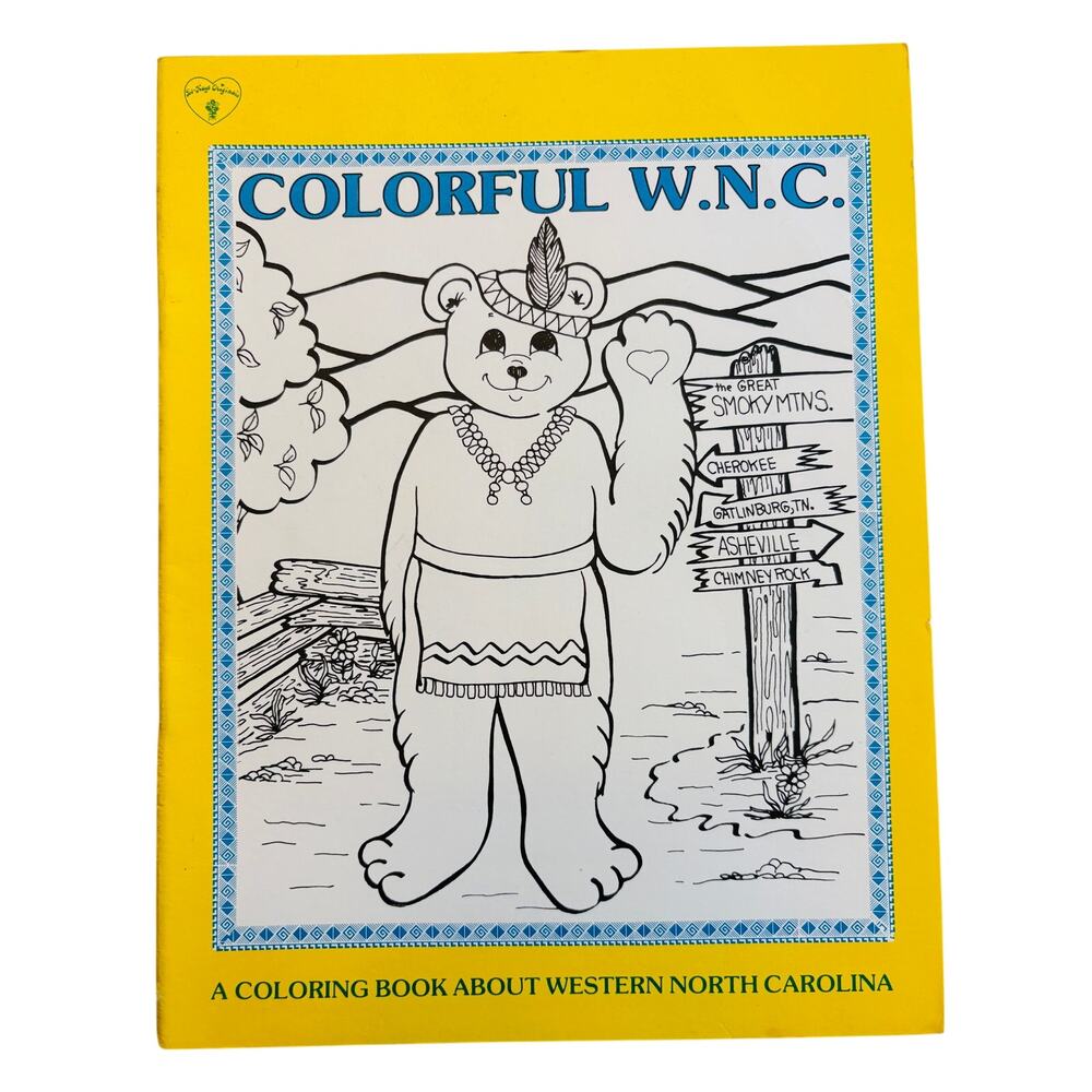 Vintage 1986 Colorful WNC Coloring Book about Western North Carolina